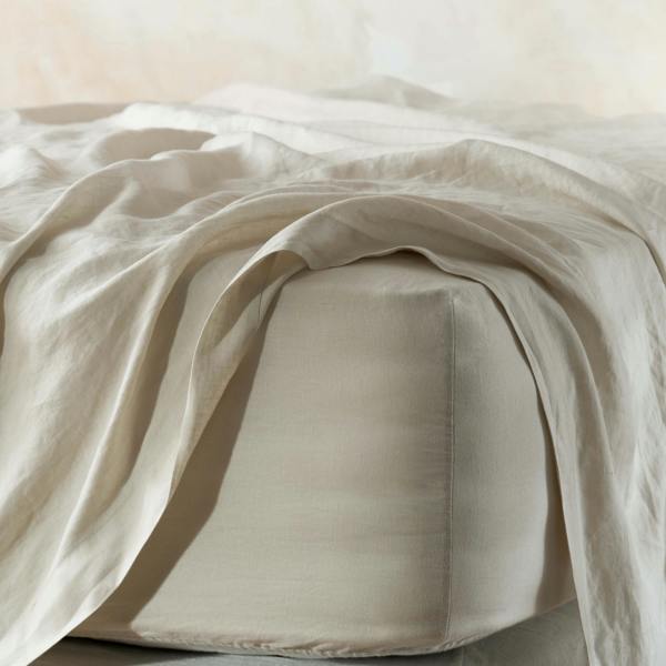 Natural French Linen Flat Sheet product view | Soak and Sleep