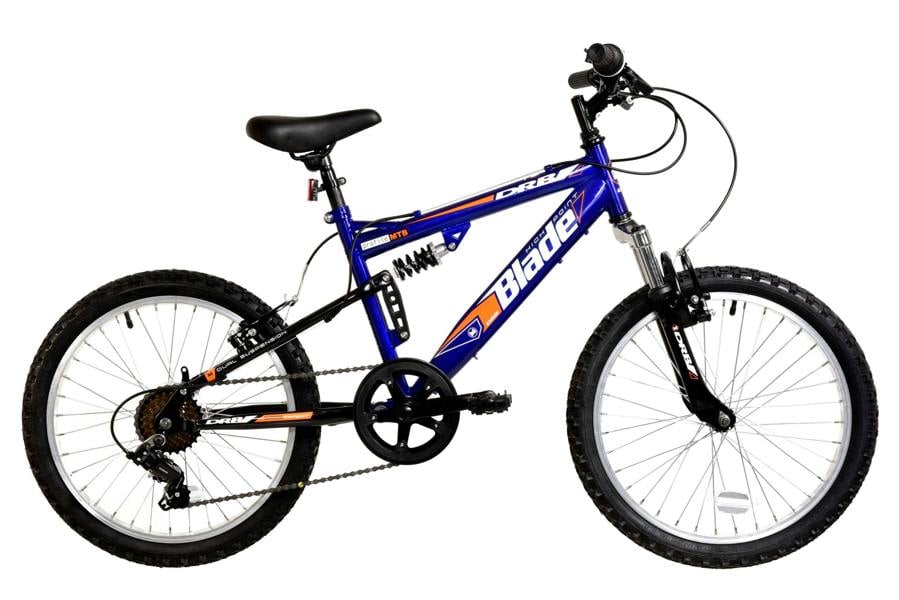 Dallingridge Blade Junior Full Sus Mountain Bike, 20" Wheel - Metallic Royal Blue