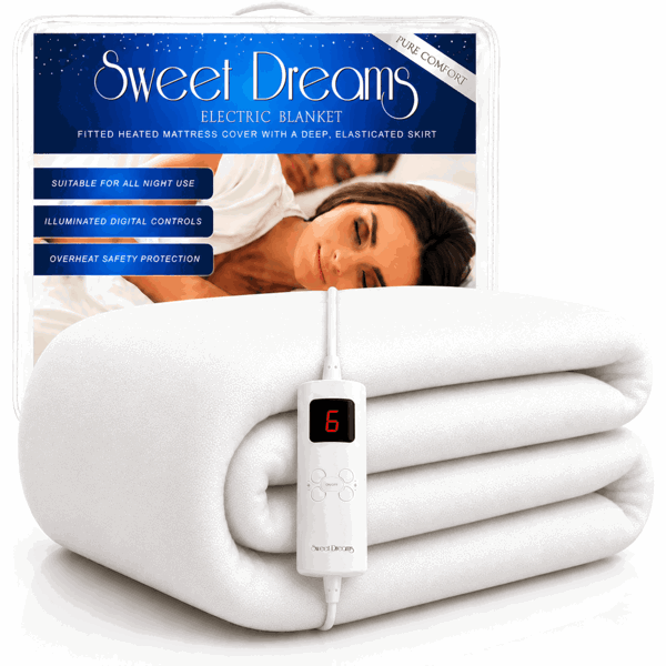 Sweet Dreams Electric Blanket Single Bed Size Machine Washable Elasticated Skirt - Overheat Protection