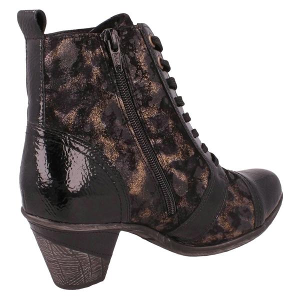 Remonte Ladies Remonte Metallic Print Heeled Boots D8797