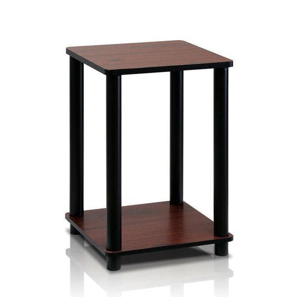 WALPLUS Turn N Tube Haydn End Table, Dark Cherry/Black | Stylish Table for Home Use with Practical and Modern Design