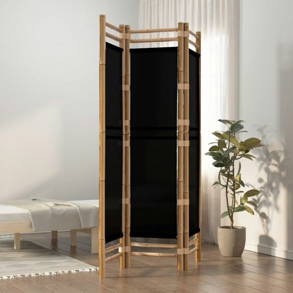 Berkfield Folding 3-Panel Room Divider 120 cm Bamboo and Canvas