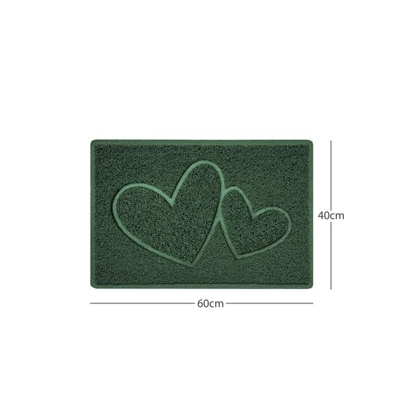Nicoman "Double Heart" Embossed Loofah Textured Spaghetti Doormat