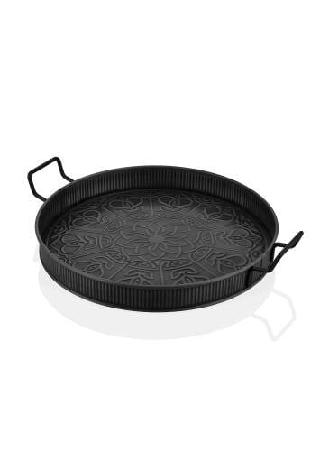 Rozi Black Round Serving Tray