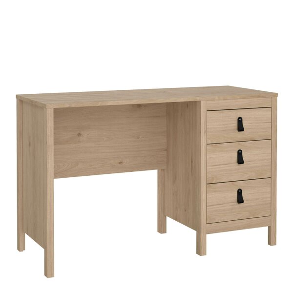 Wyld Haus Wildberry Natural Oak Wood Desk 3 Drawers