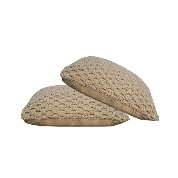 Wyld Haus Set of 2 Riomaggiore Natural White Macrame Cushion Covers