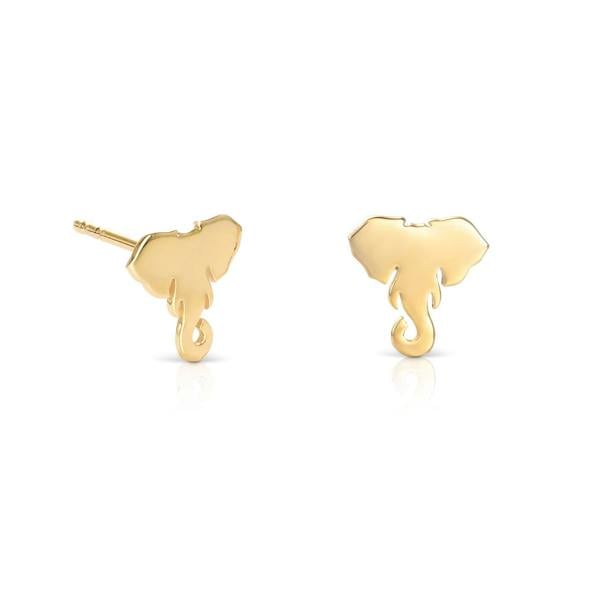 namana Gold Plated 925 Sterling Silver Small Elephant Head Shaped Studs For Women