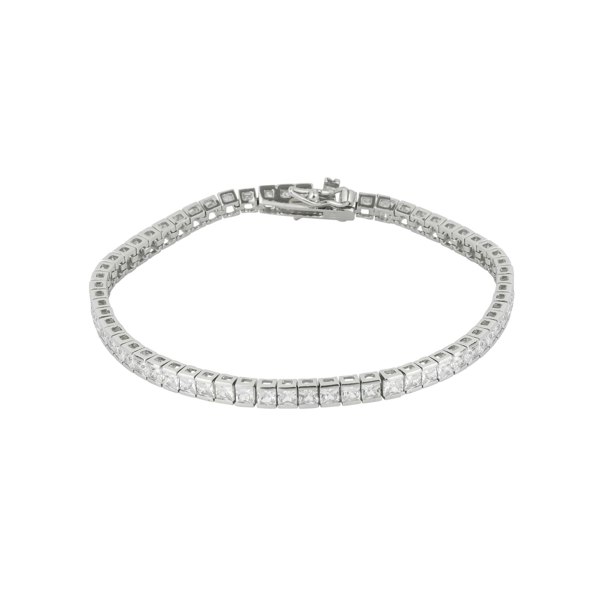 Spero London Sterling Silver Square Rectangular Tennis Bracelet