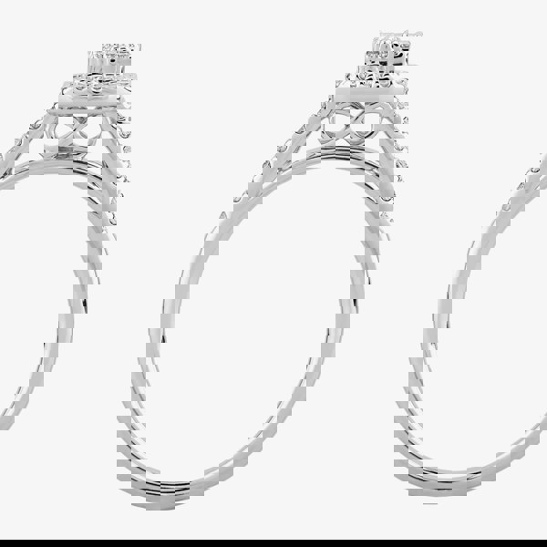 T. H. Baker 9ct White Gold 0.35ct Multi-Cut Diamond Square Cluster Ring TH012536R