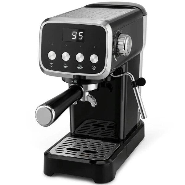 Espresso Machine, 20-Bar Cappuccino Coffee Maker with Frother Wand, 1.2 L Water Tank, Black