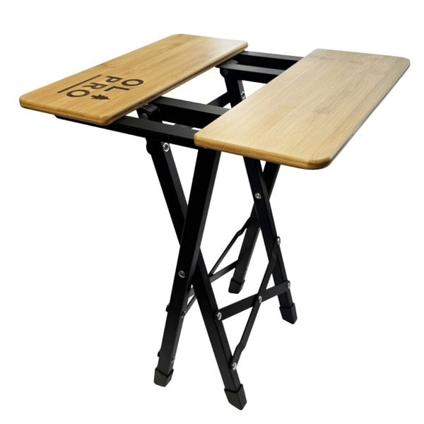OLPRO Bamboo Camping Stool 2 Fold  - part way through opening step