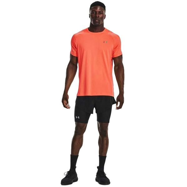 Under Armour Mens Rush 2 in 1 Running Shorts - Black - 