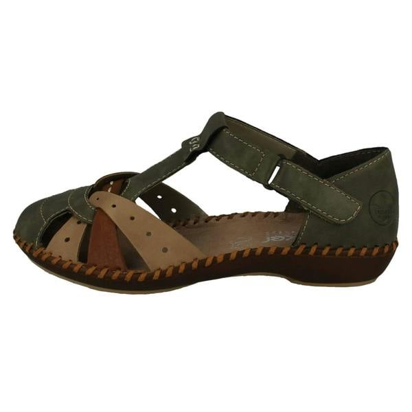Rieker Ladies Rieker T-Bar Cut Out Detailed Antistress Shoes M1655
