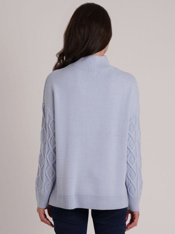 VIZ-A-VIZ Cable Knit Cowl Neck Jumper