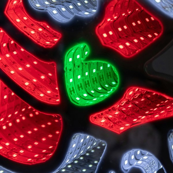 Samuel Alexander 60cm Light up Santa in Sleigh with Present Christmas Infinity Mirror with Multi-Coloured LEDs