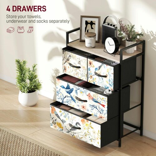 Wyld Haus Tonona Wooden White 4 Drawer Storage Chest