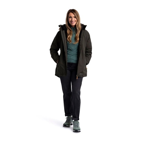 Trespass Women's Celebrity Insulated Longer Length Fleece Lined Parka Jacket - Dark Vine