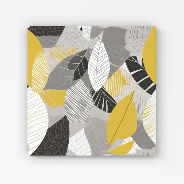 Warren Reed Grey Yellow Autumn Leaves Canvas