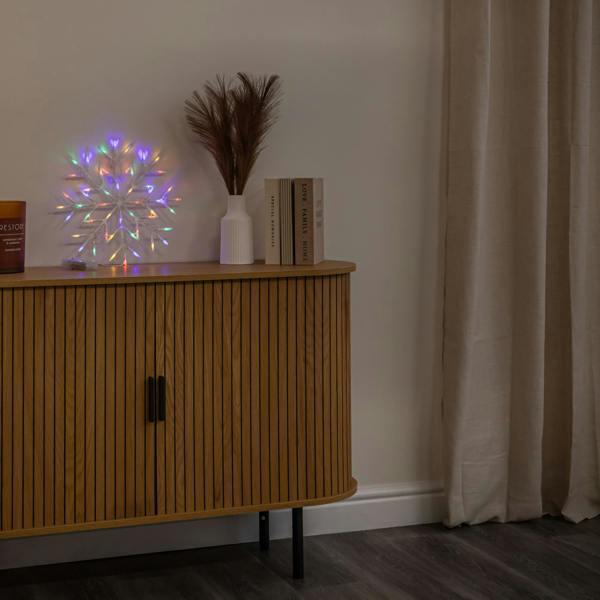 Samuel Alexander 34cm Battery Operated Light up Christmas Snowflake with Multi-Coloured LEDs