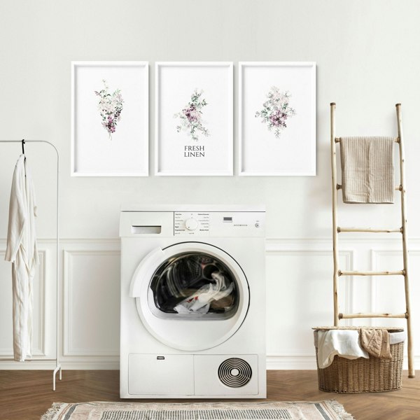 Decorative Laundry Room Accessories | Set of 3 wall art prints