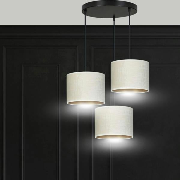 Emibig HILDE Pendant lamp 3 x E27 Black with White Shade