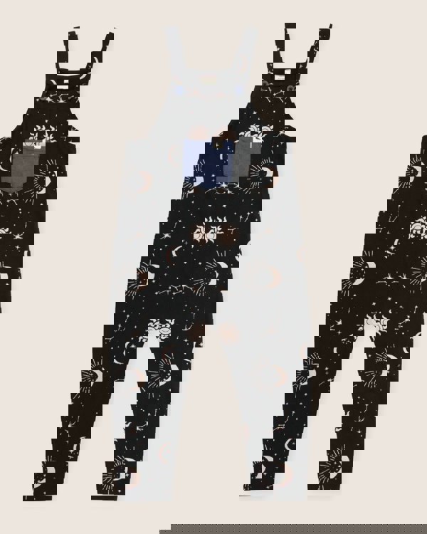 Black Celestial Print Dungarees - image 2