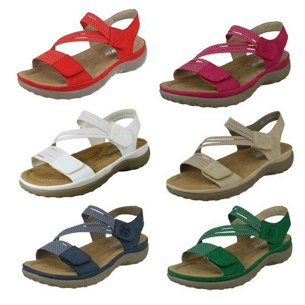 Rieker Ladies Rieker Casual Hook and Loop Strap Sandals 64870