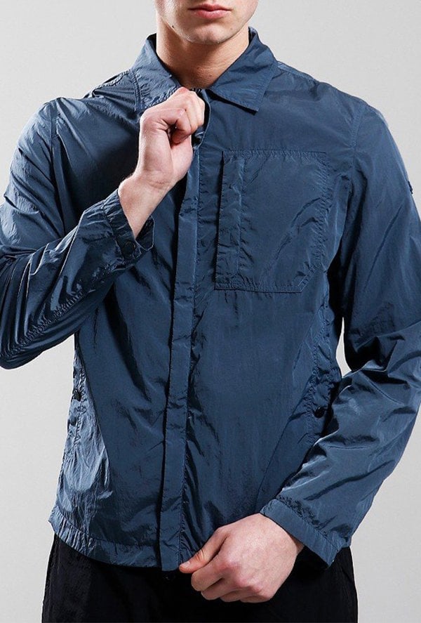 Paul & Shark Men's Garment Dyed Nylon Overshirt - Blue