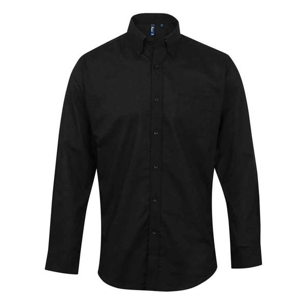 Premier Mens Signature Oxford Long-Sleeved Formal Shirt - Black