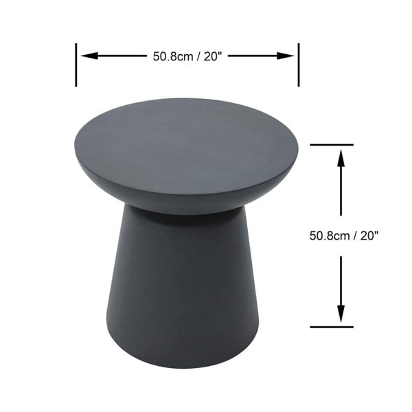 Elementi Kylix GRC Side Table in Slate Black