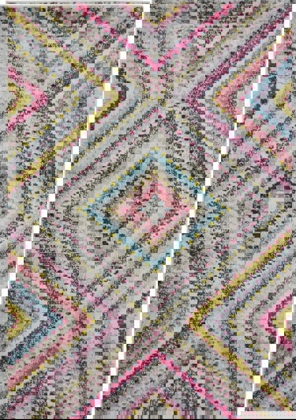 Diamond Design Living Room Rug in Multicolour | The Rugs