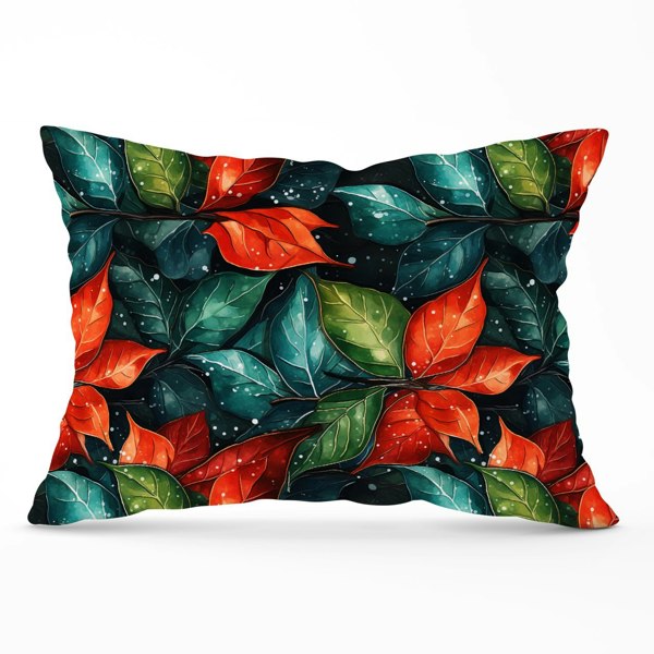 Warren Reed Christmas Watercolour Holly Leaf Cushions