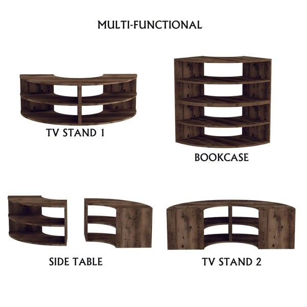 Destina Home Melitta Corner TV Stand with Shelving Unit