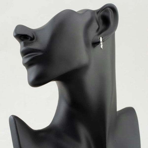 T. H. Baker Sterling Silver 15mm Square-Tube Hoop Earrings 8.53.9259