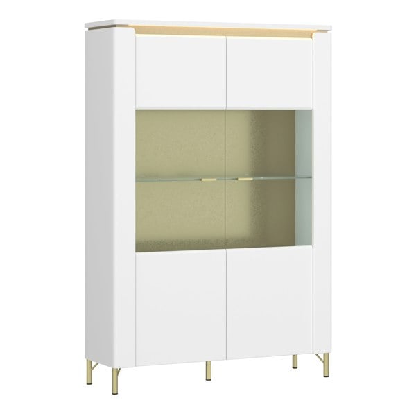 Furniture To Go Lazio Vitrin 2 Door in Alpine White/White Gloss