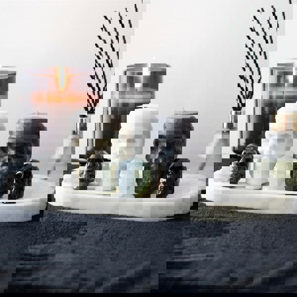 Serano Set of 12 Opium & White Sage Skull Candles in Display