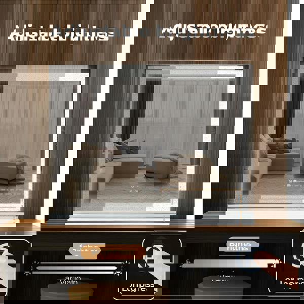 Emitto Tabletop Touch Crystal Vanity Mirror Makeup USB LED Medium 58x48cm