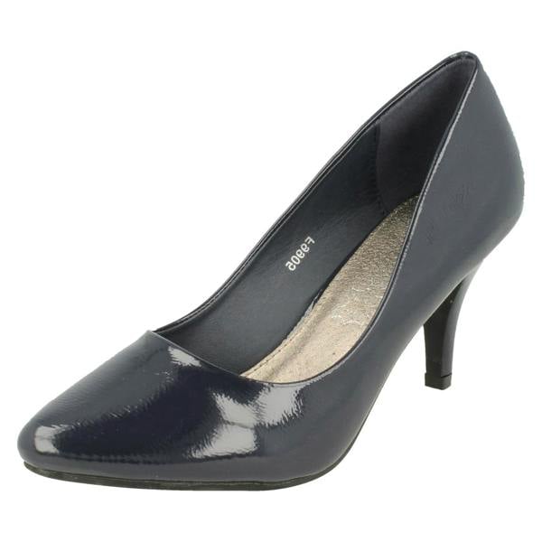 Spot On Ladies Spot On Patent Court Shoes