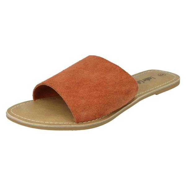 Leather Collection Ladies Leather Collection Flat Mule Sandals