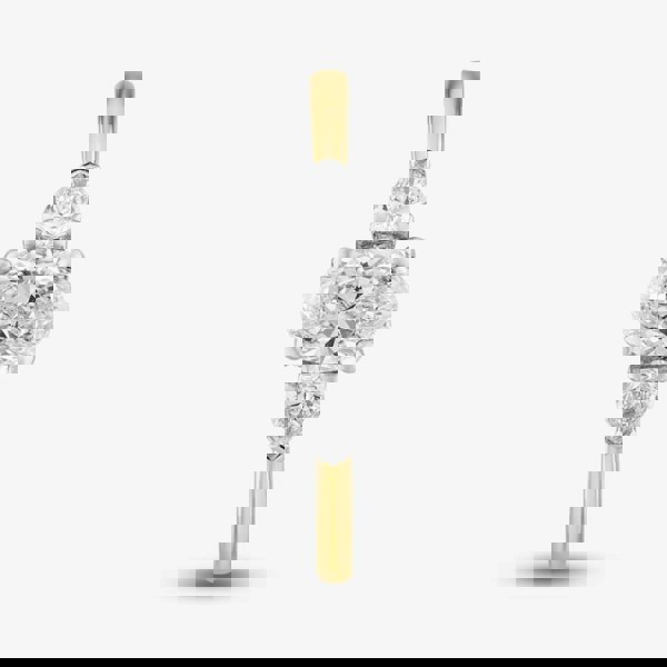 T. H. Baker 18ct Yellow Gold Certified 0.96ct Oval & Pear Cut Diamond Shoulder Set Solitaire Ring RN11088