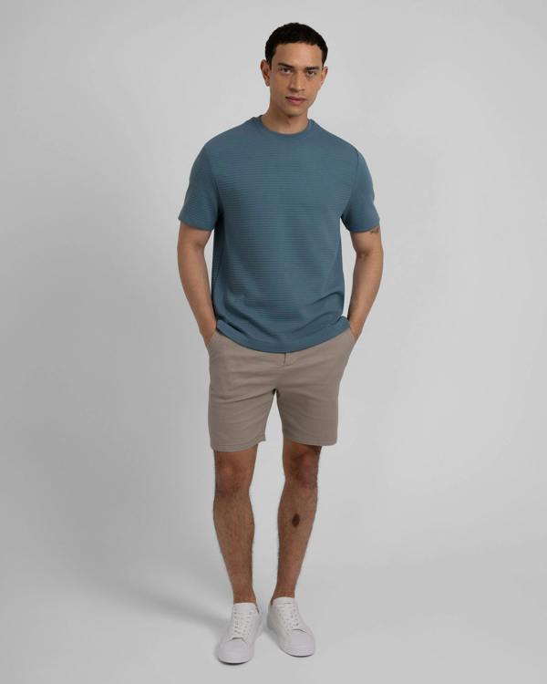 Steel & Jelly Windus - Horizontal Striped Rib Texture T-Shirt