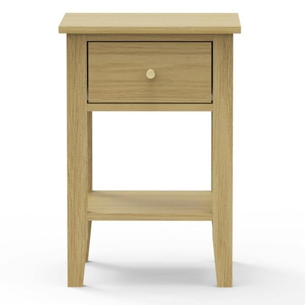 Core Products Set of 2 Henley 1-Drawer & 1-Undershelf Premium Light-Oak Effect Bedside Cabinets