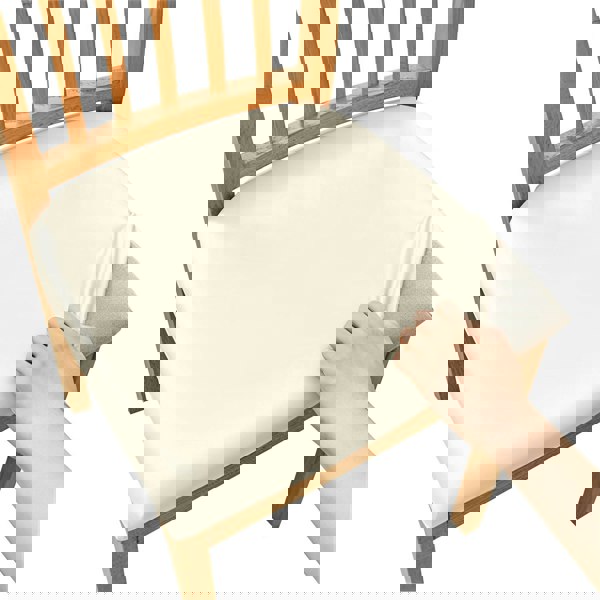 Anyhouz Chair Cover Plain Beige Stretch Seat Cover for Home Dinning Kitchen Washable Removable