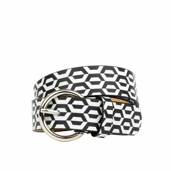 Embassy London Emma - Black & White Hexa - Women's Italian leather belt