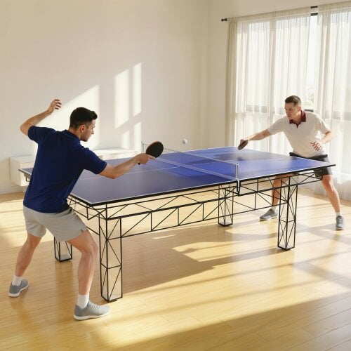 SPORTNOW 9 ft Folding Ping Pong Table Top for Billiard Tables with Net