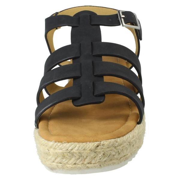 Savannah Ladies Savannah Buckle Ankle Strap Wedge Sandals F12097