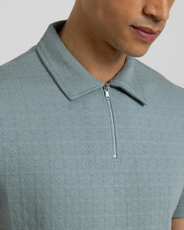 Steel & Jelly Crofton - Tile Jacquard Textured Polo Shirt
