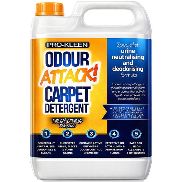 ProKleen Pro-Kleen Odour Attack Pet Carpet Cleaner Shampoo Contains Active Enzymes Citrus Fresh