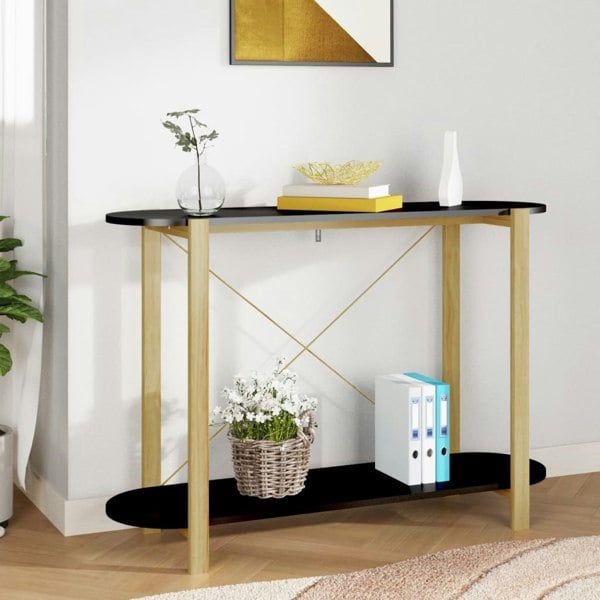 Berkfield Console Table Black 110x38x75 cm Engineered Wood