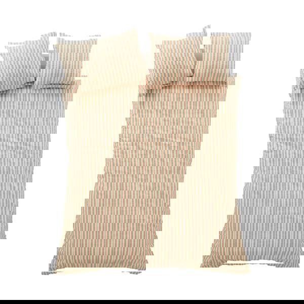 Pineapple Elephant Cotton Rich Woven Stripe Duvet Cover Set Clay